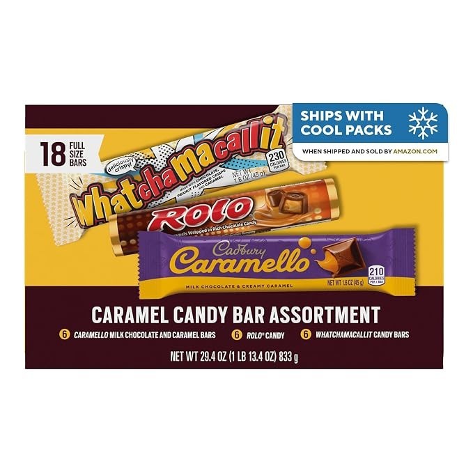 Hershey Assorted Caramel Candy Box, 29.4 oz (18 Pieces)