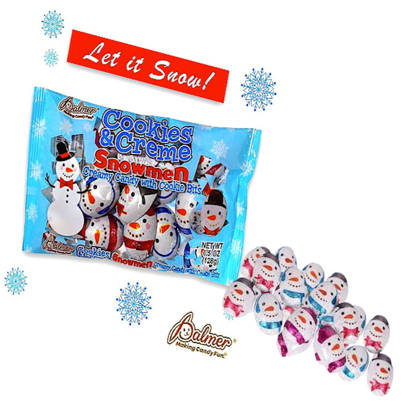 Palmer🎄Christmas Seasonal Edition Cookies & Cream Snowmen Candy 4.5oz