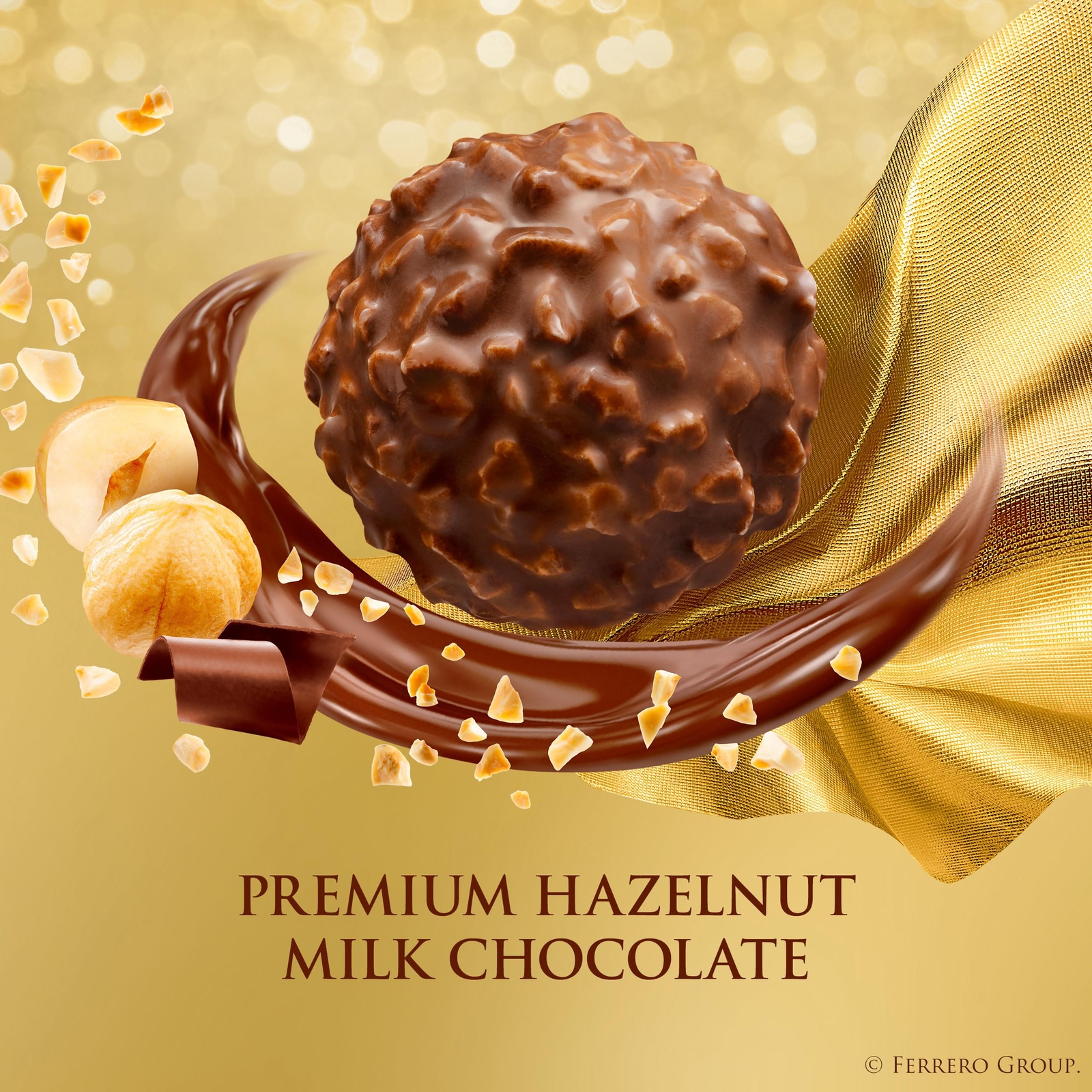 Ferrero Rocher Chocolate Candy Gift Box 24 Count Milk Chocolate Hazelnut Treats