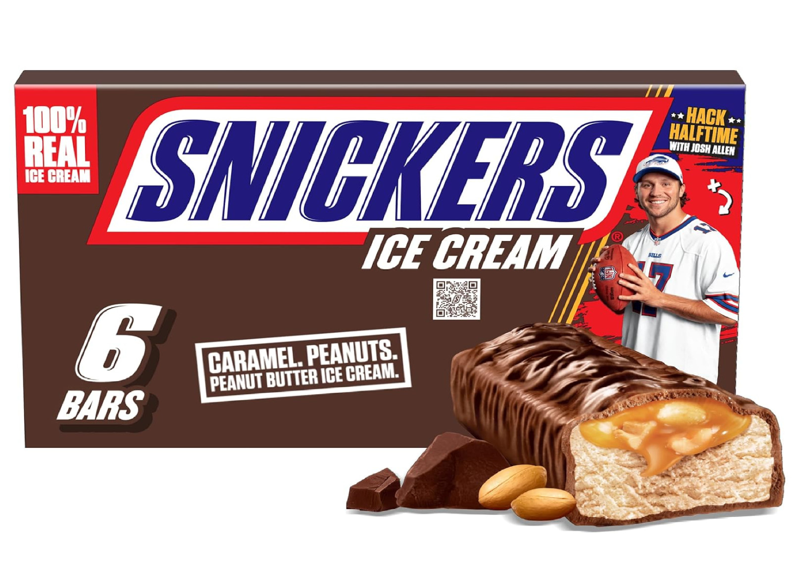 Ice Cream, Chocolate Caramel Peanut Butter Ice Cream Bars Individually Wrapped D
