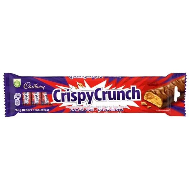 5 Packs Crispy Crunch Chocolate Bar Canadian Candy Snack Size 8 bars each