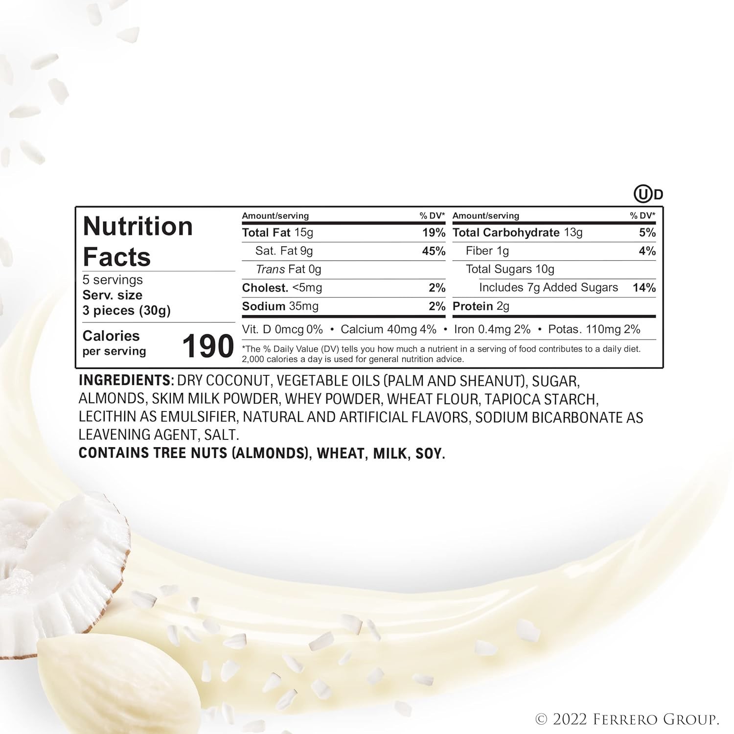 Almond Coconut Candy, 15 Individually Wrapped Gourmet Candy Box, 6 boxes, 5.3 oz
