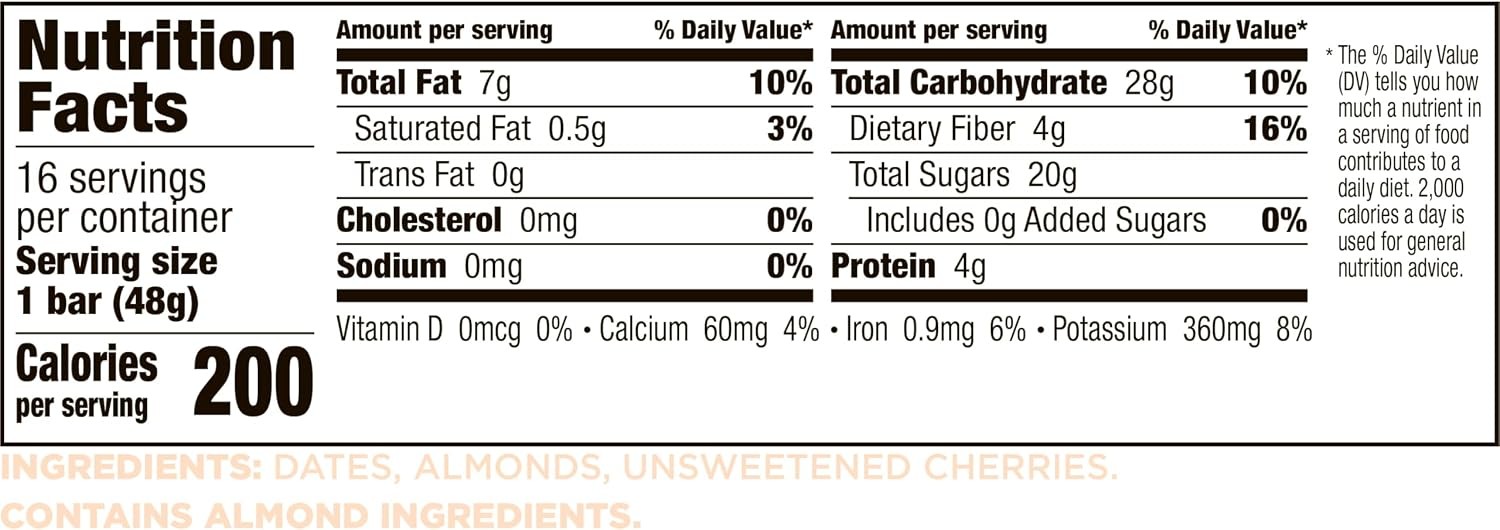 Larabar Cherry Pie Fruit and Nut Bar, Gluten Free and Vegan, 27.2 oz, 16 Ct