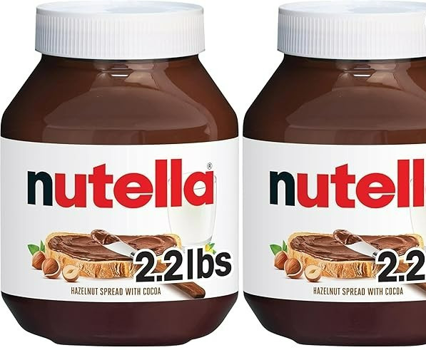 Nutella Hazelnut Spread with Cocoa, Creamy Hazelnut 35.3 oz Jar (Pack of 2)