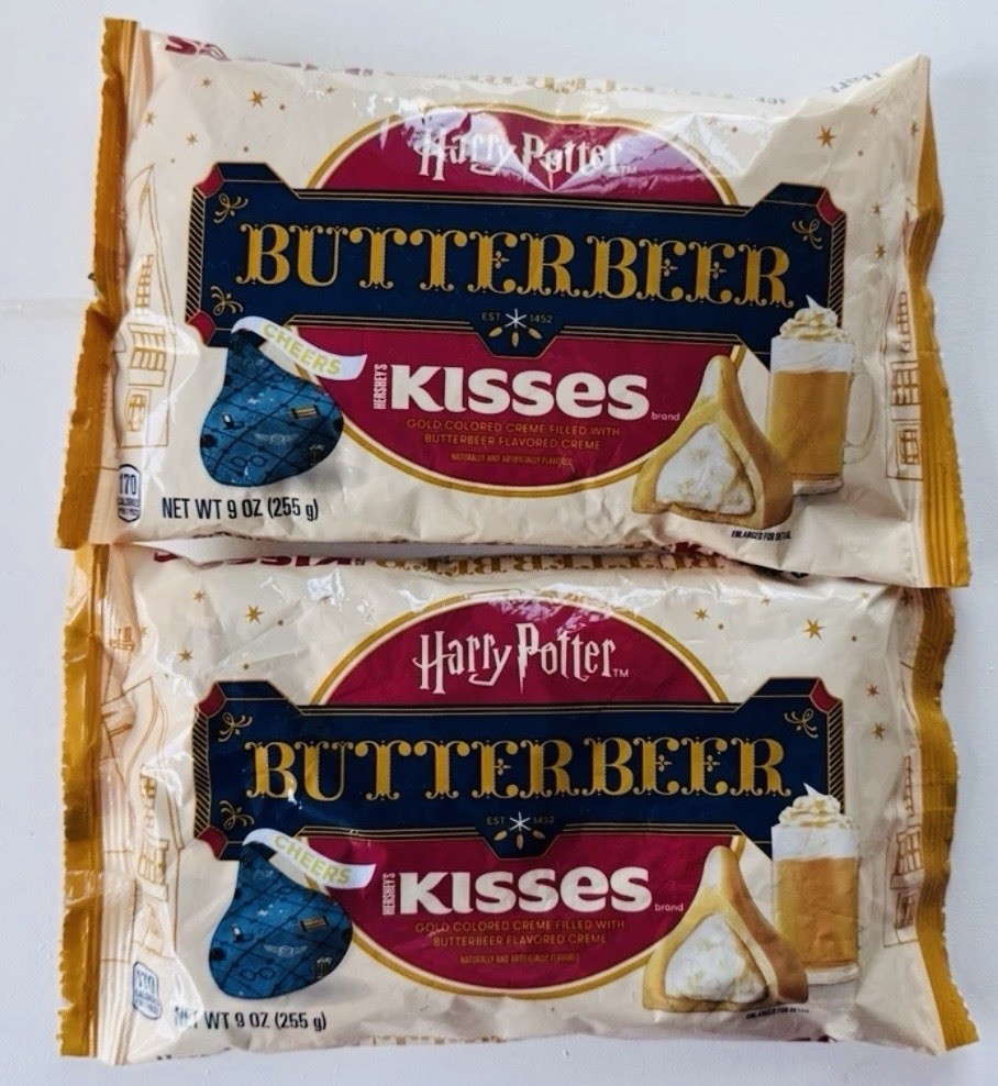 Limited Edition Hershey’s Harry Potter Butterbeer Kisses Lot of 2 Bags 9oz New