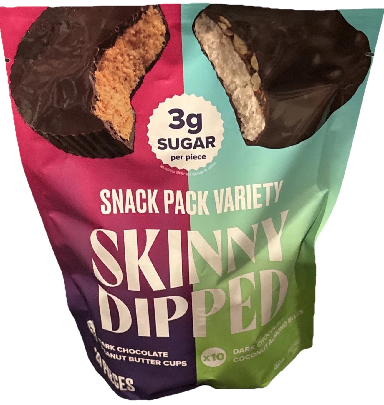SKINNY DIPPED SNACK PACK VARIETY 20 Pc Count GLUTEN FREE 3G SUGAR BB 11/26 NEW