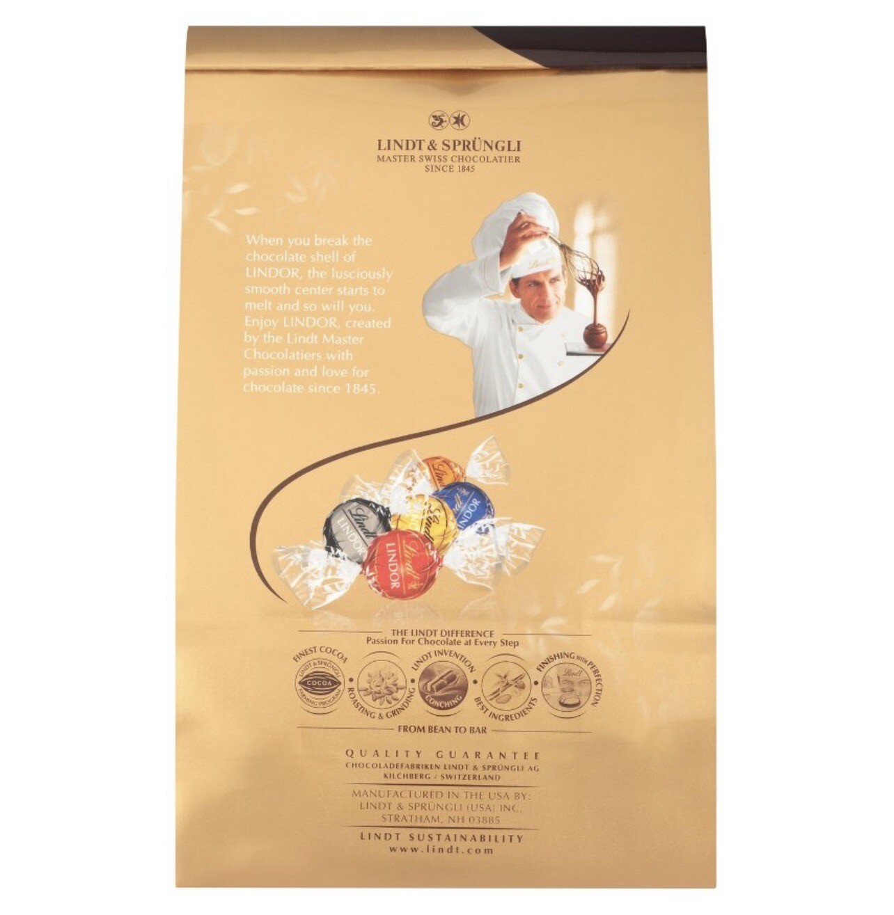 (Lot Of 4) Lindt Lindor Assorted 5 Flavor Chocolate Candy Truffles – 15.2 oz.