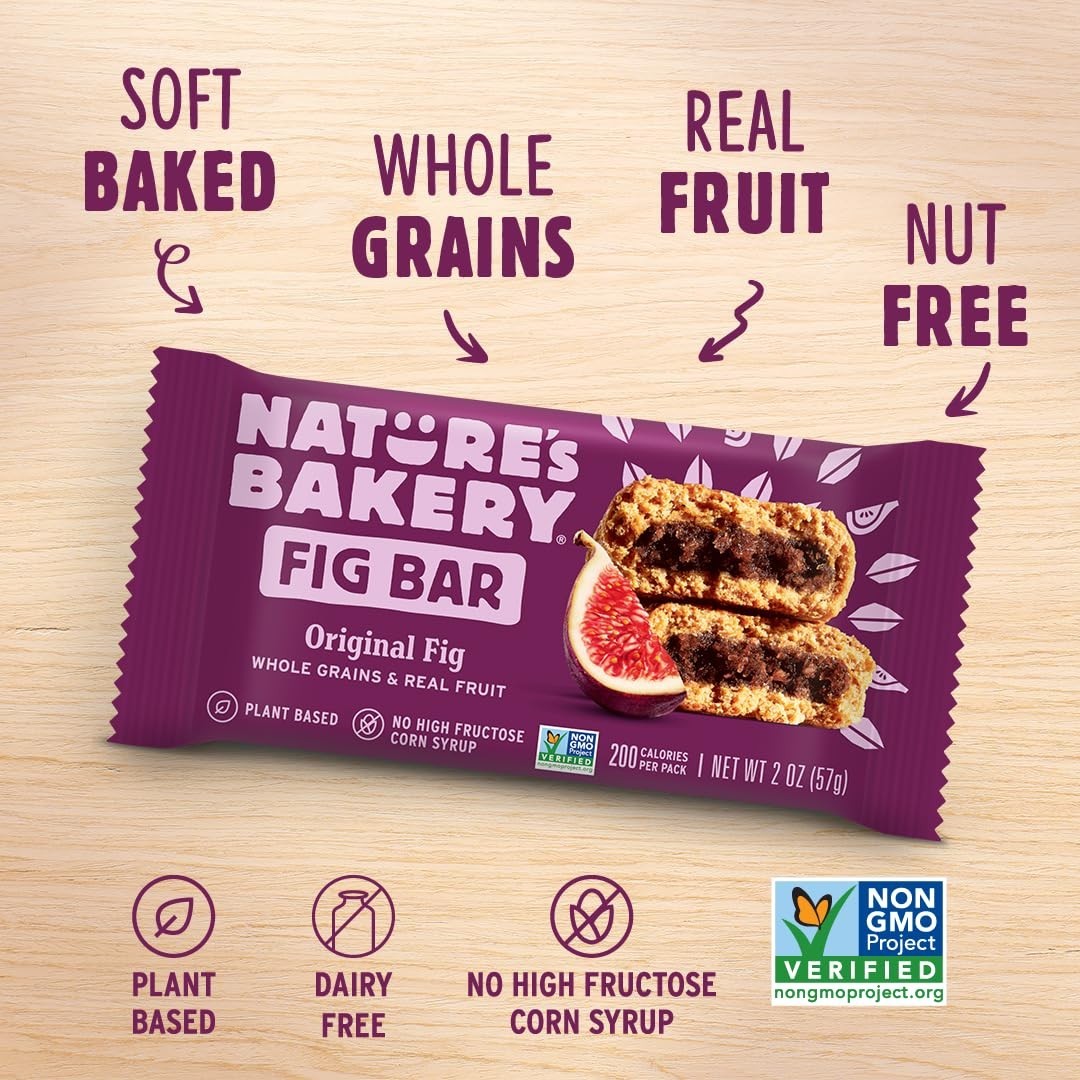 Nature’s Bakery Whole Wheat Fig Bars – Snack, 6 Twin Packs, Soft-Baked