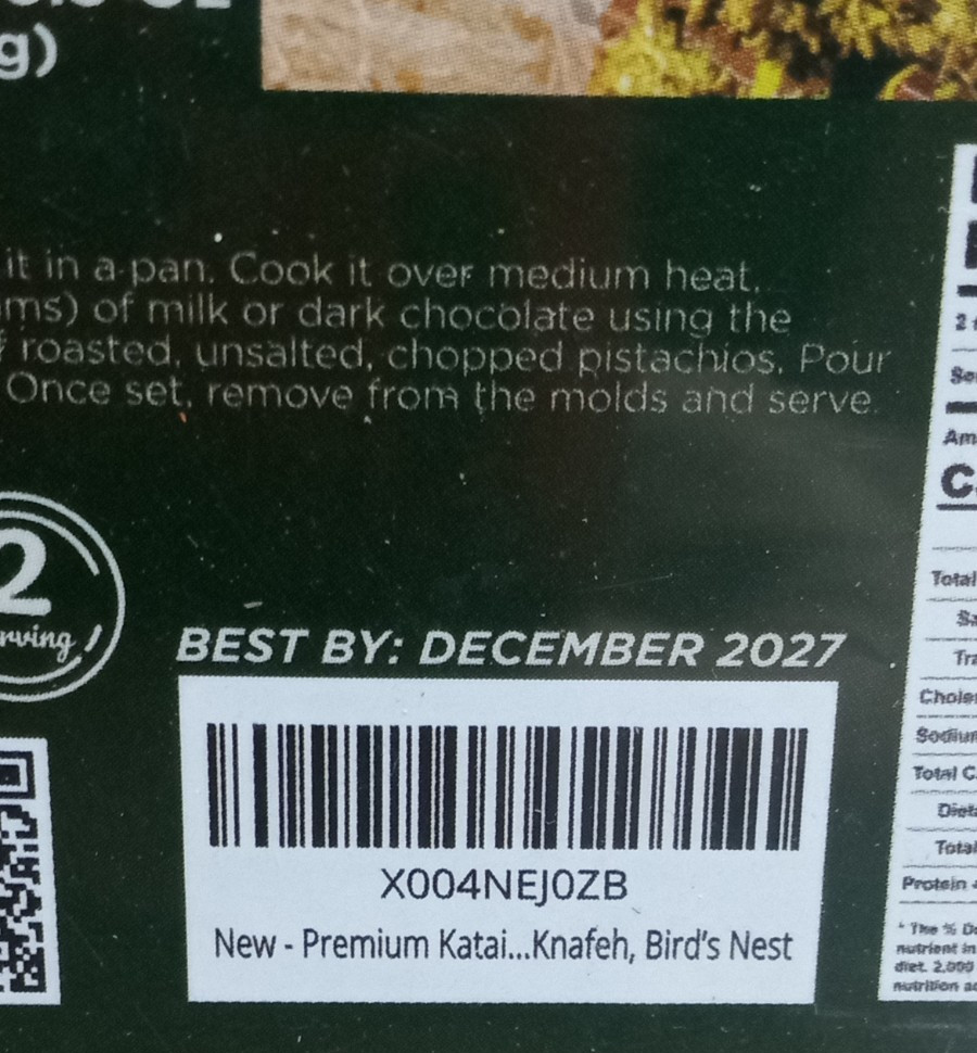 Lot of 3 Premium Dried Kataifi Shredded Fillo Dough Packages – 500g (1.1 lb)