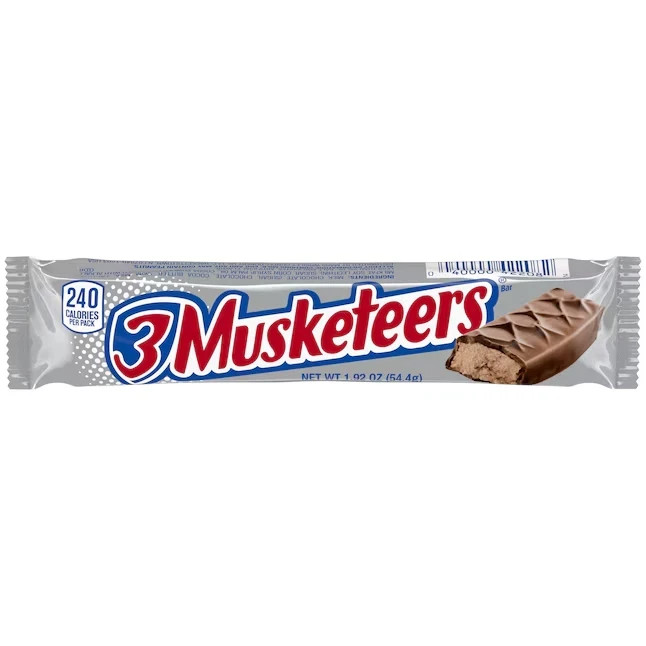 4x 3 Musketeers Chocolate Candy Bars, Full Size, 1.94 oz/54g 4 pack. FRESH!