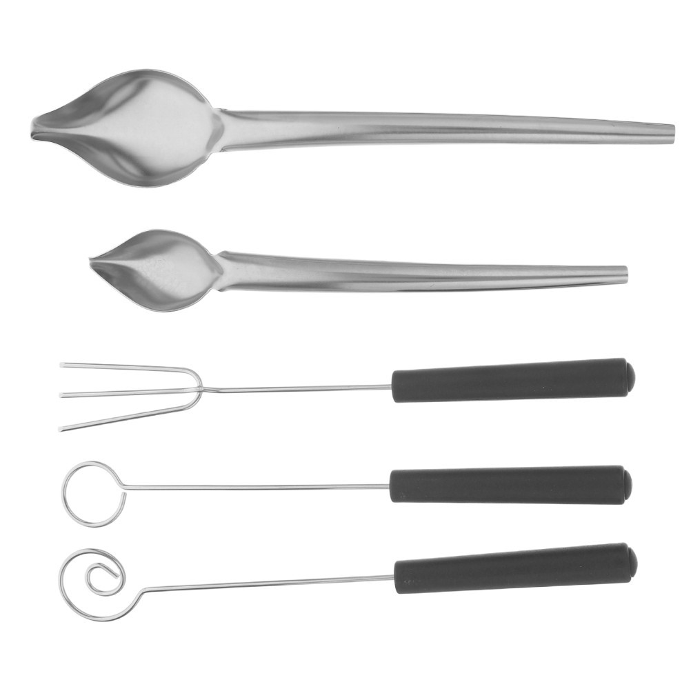5Pcs Reusable Stainless Steel Chocolate Candy Making Dipping Fork and Spoon Kit