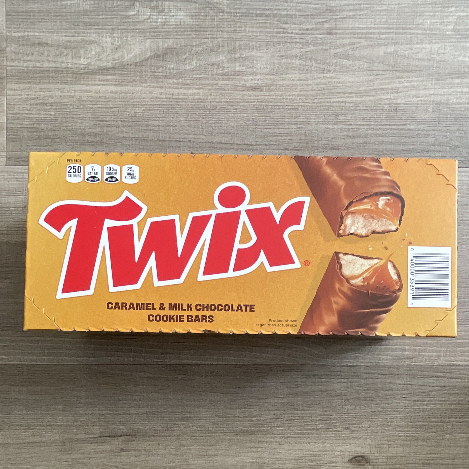 Twix Caramel & Milk Chocolate Cookie Bars Box, 36 x 1 Pack, Milk/Soy/Wheat