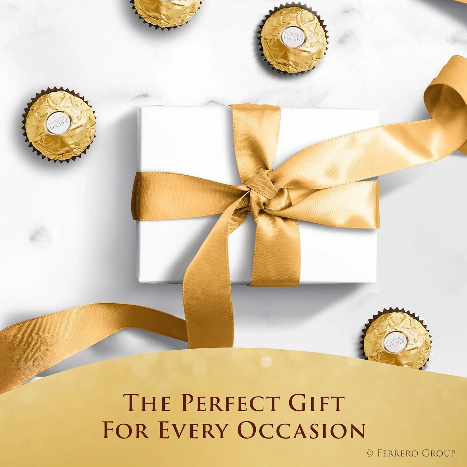 Ferrero Rocher Gourmet Hazelnut Milk Chocolate Gift Box, 12 Individually Wrapped