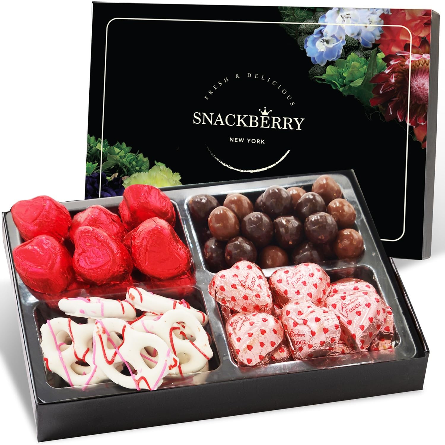 Gourmet 6 Section Drawer Gift Box, Variety Snack Box Food Platter (Valentine’…