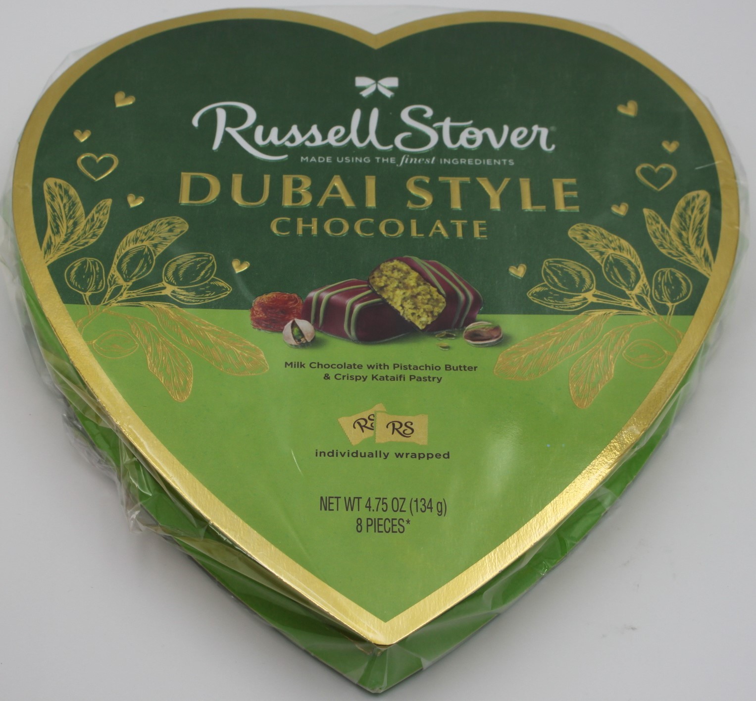 Russell Stover Dubai Style Chocolate Milk Chocolate w Pistachio Butter & Kataifi