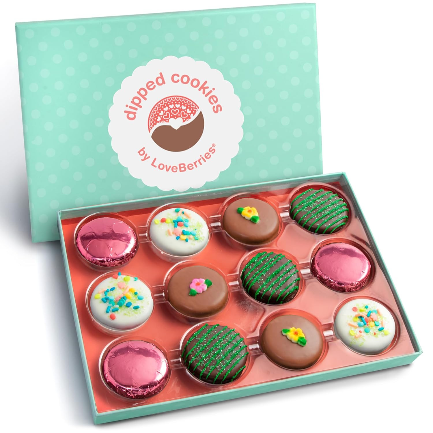 Spring Fling Chocolatey Covered Sandwich Cookies Gift Box by Love Berries