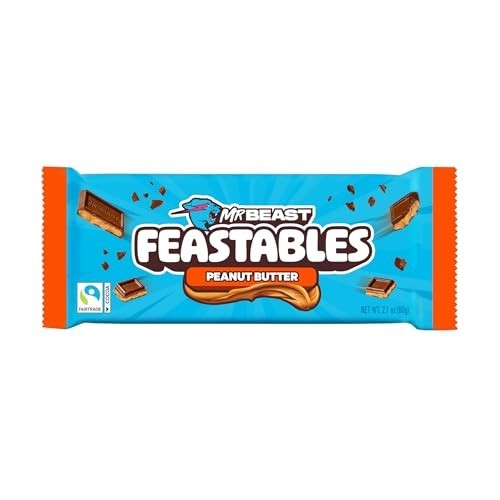 Creamy Peanut Butter Milk Chocolate Bars – King Size, 10 Count, Fairtrade Cocoa,