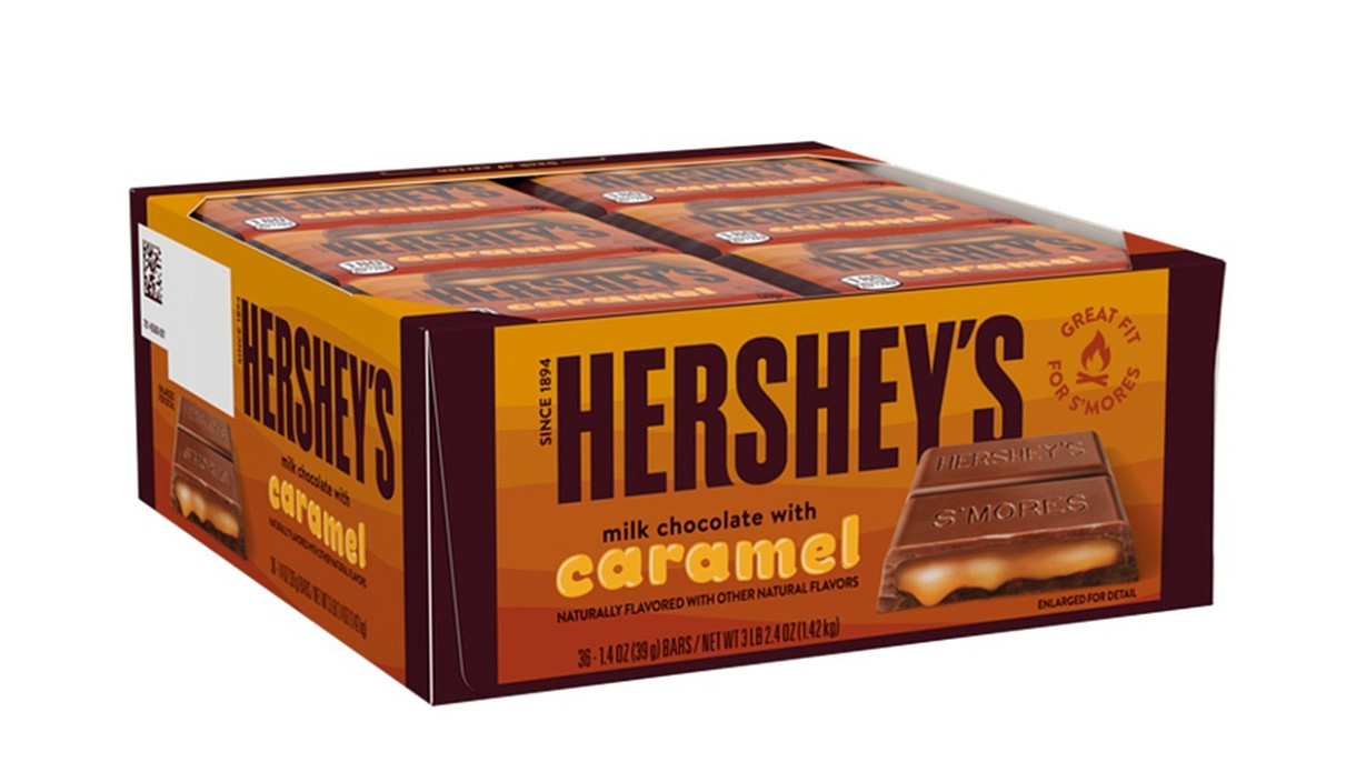 Milk Chocolate with Caramel Candy Bars; 36 Bars; Free “Cool” Shipping!