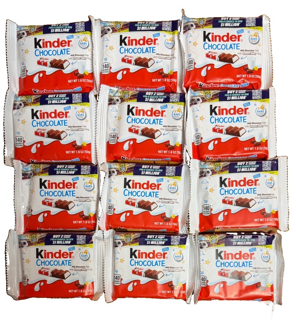 Kinder Milk Chocolate Treat with Creamy Milky Filling 1.8 oz (12 Packs)