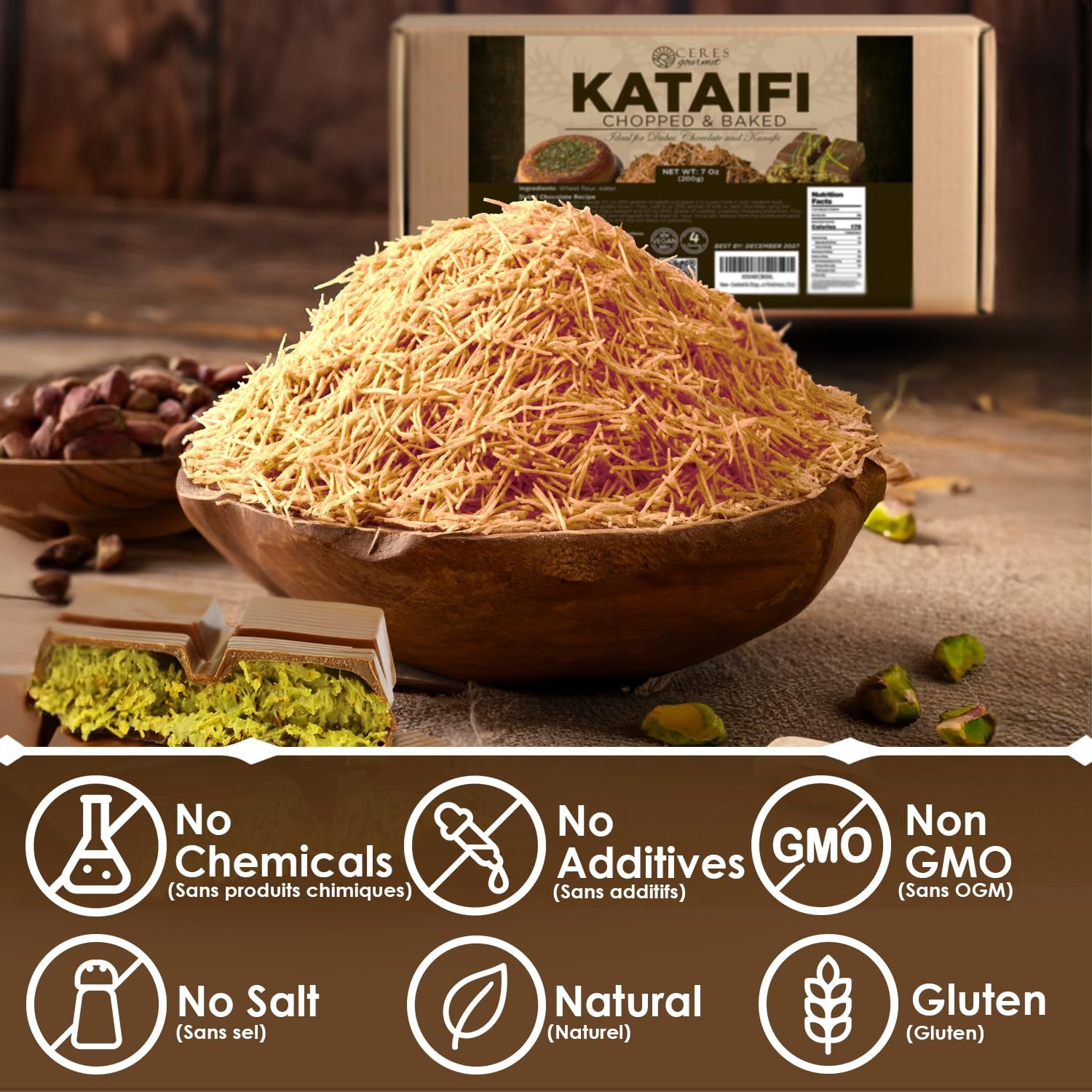 Roasted Kataifi Pastry 200g (7 oz) – Toasted & Shredded Fillo Dough for Dubai…