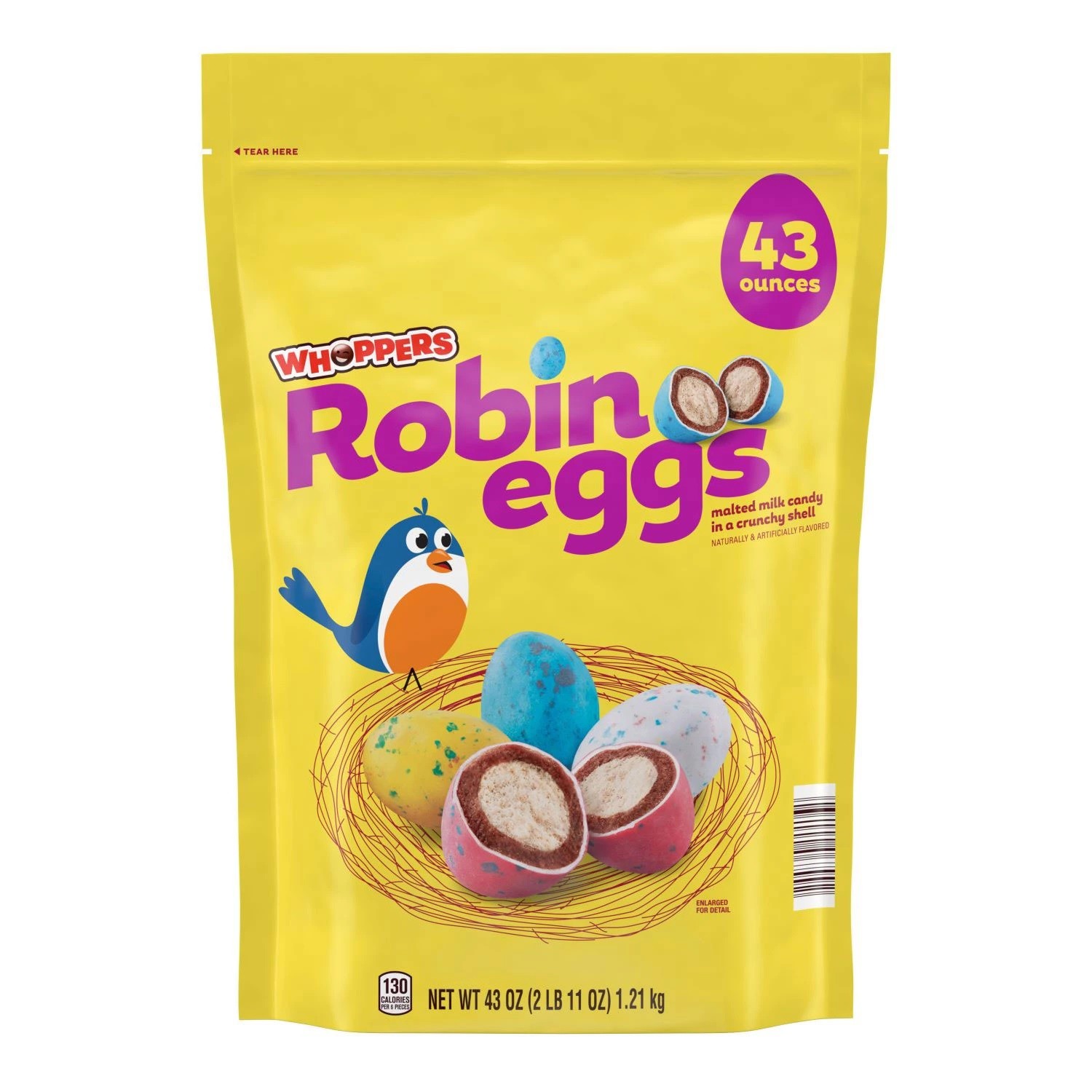 Whoppers Robin Eggs Malted Milk Treats, Easter Candy, Bulk Bag (43 Ounce)