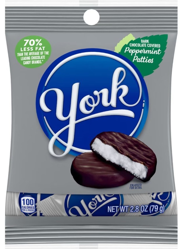 YORK Dark Chocolate Peppermint Patties, Candy 2.8 oz Pack