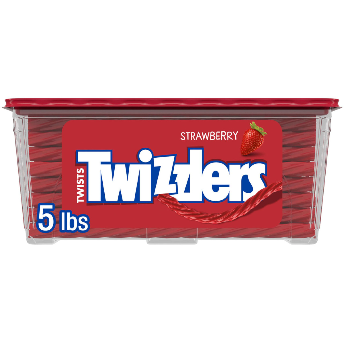 Twizzlers Twists Strawberry Flavored Licorice Style Chewy Holiday Candy Tub 5