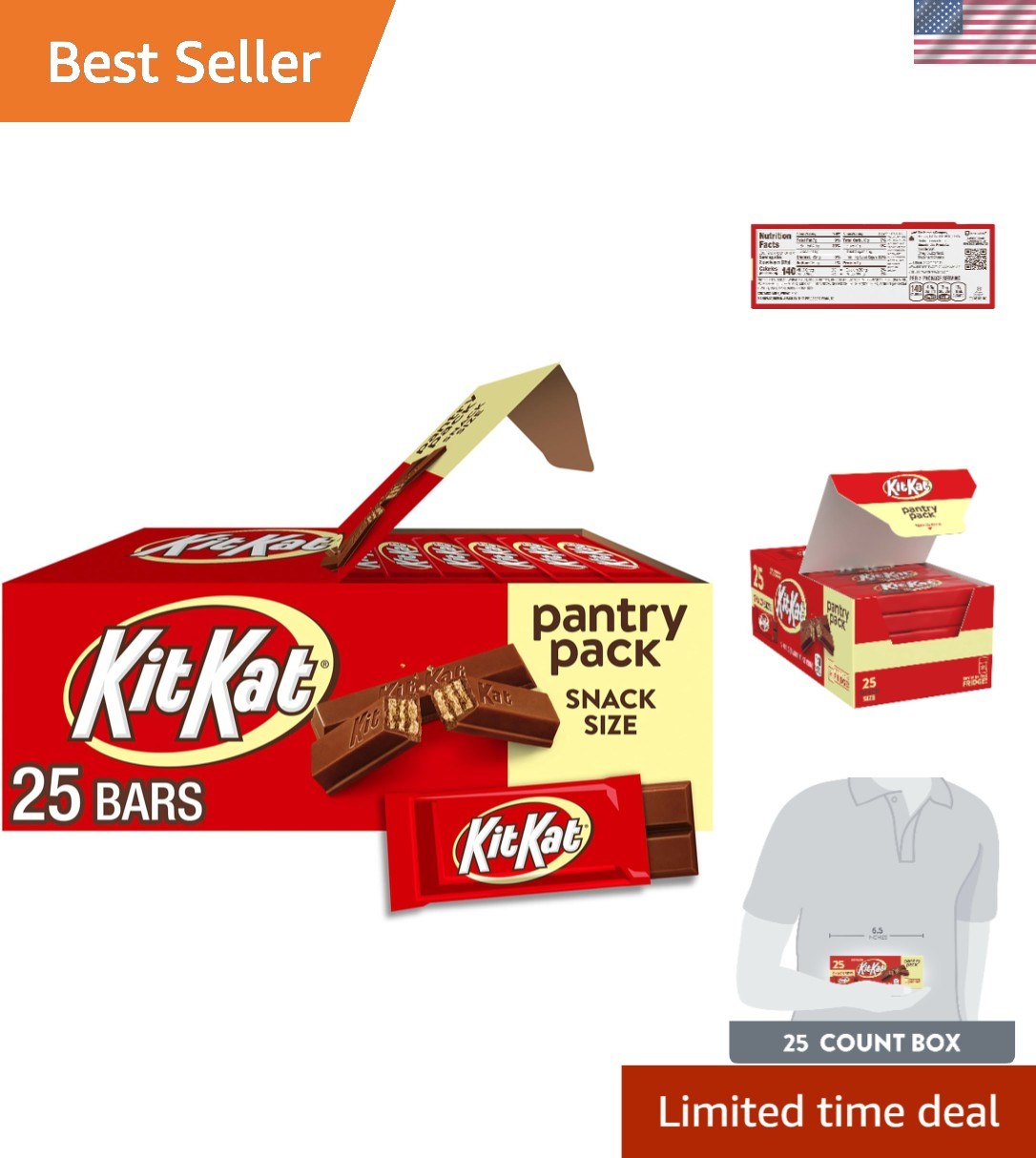 Milk Chocolate Wafer Pantry Pack – 25 Individually Wrapped Treats, 12.25 oz