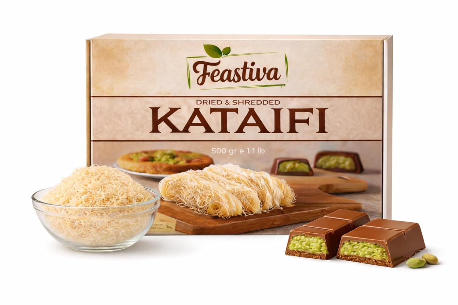 Kataifi Shredded Fillo Dough 500 Gr (17.6 Oz) | Dried & Chopped Kadayif | Kurutu