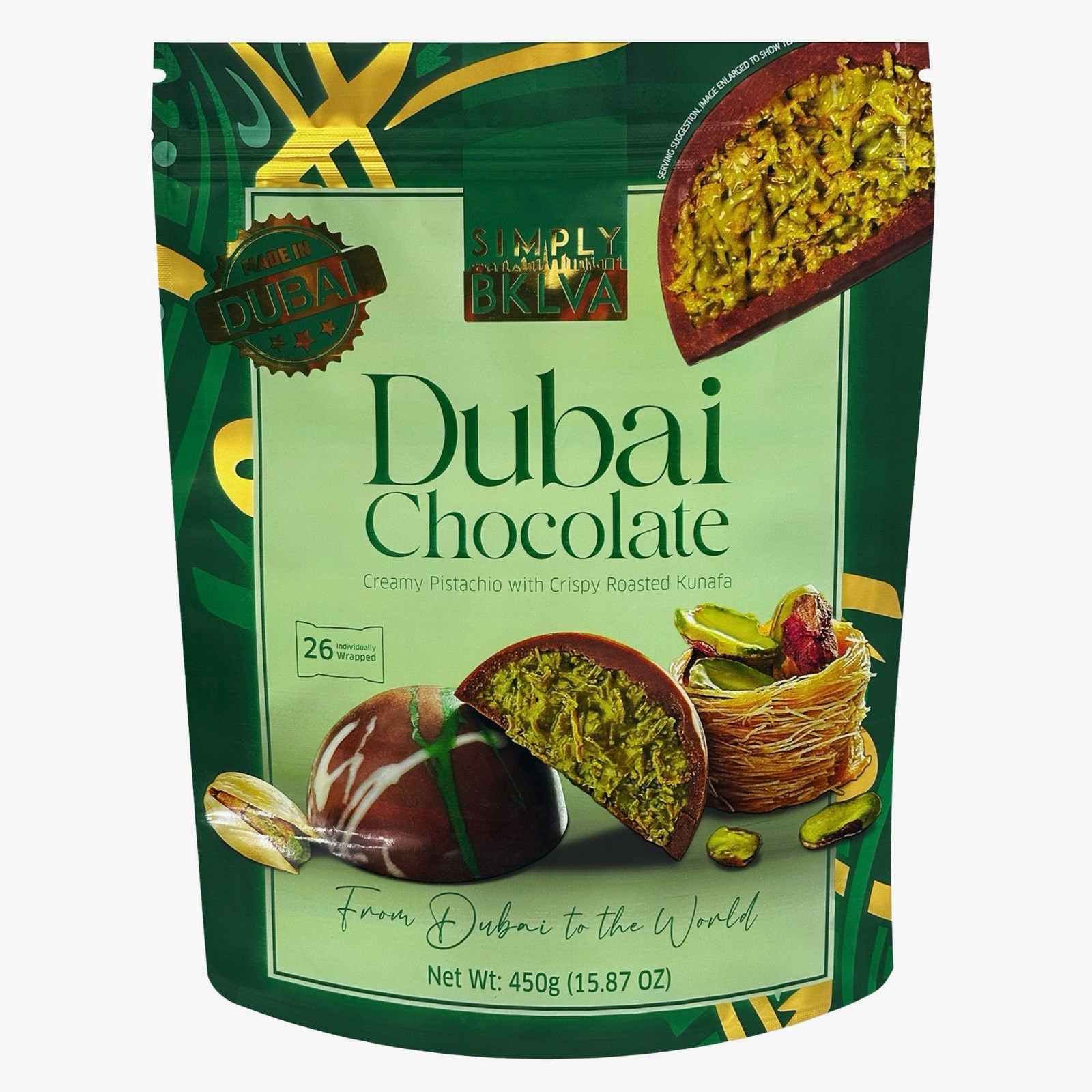Simply BKLVA Dubai Chocolate, Creamy Pistachio with Crispy Roasted Kunafa