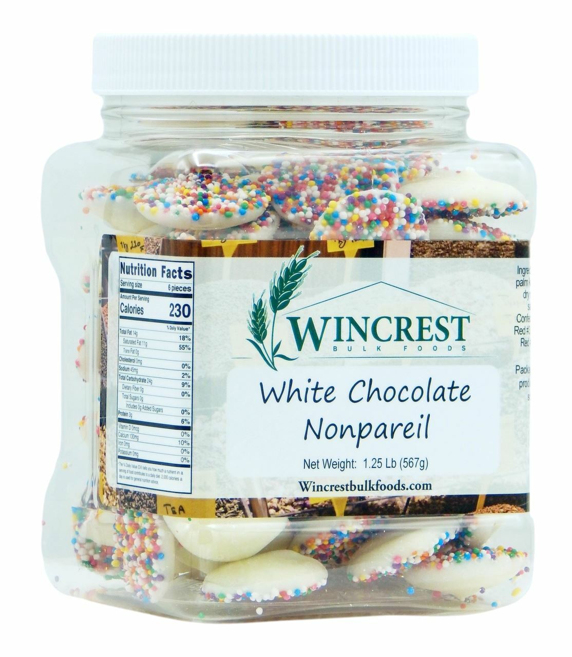 WinCrest White Chocolate Nonpareils – 1.25 Lb – Free Expedited Shipping!