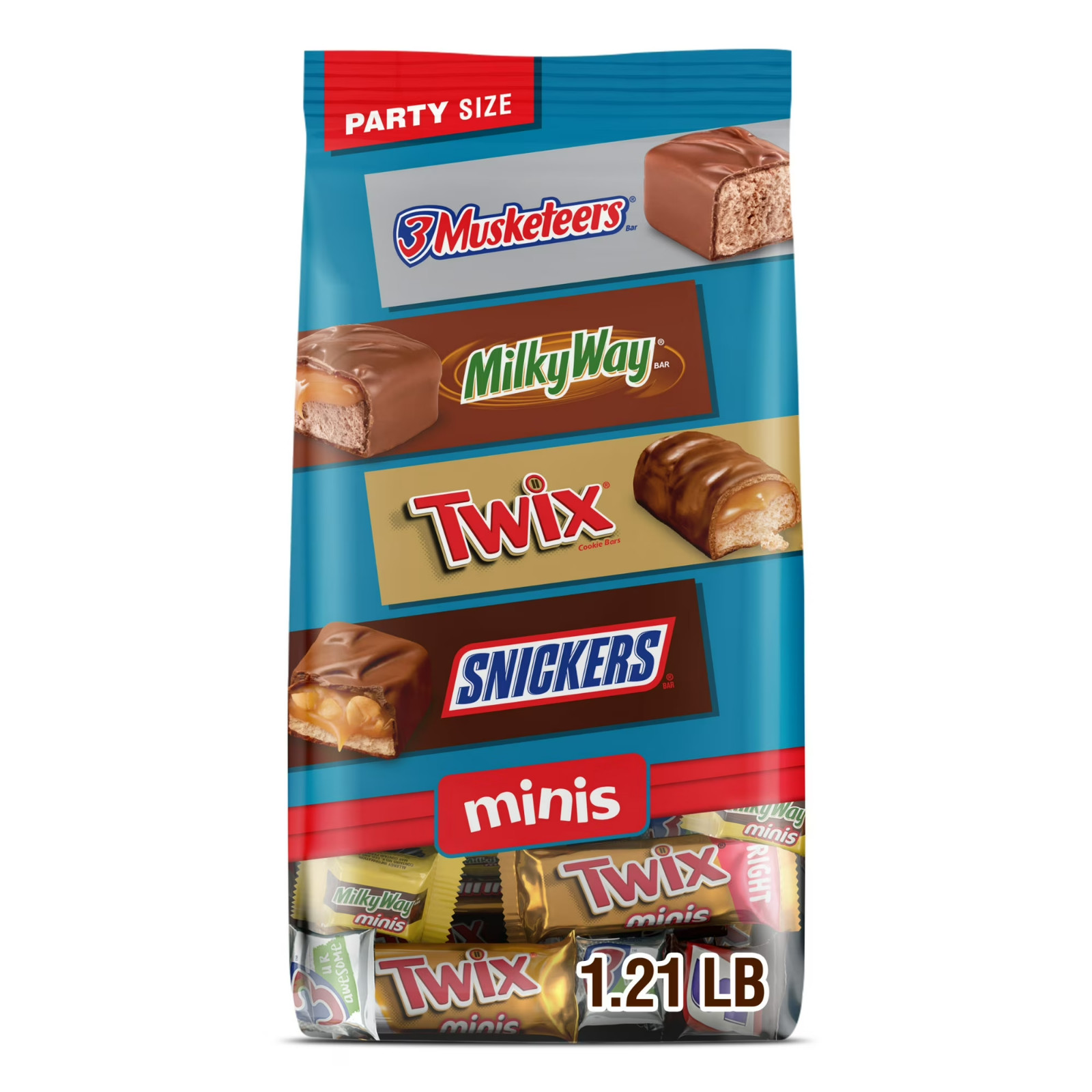 Mars Mixed Chocolate Minis Snickers Twix Milky Way 3 Musketeers 19.49 oz Bag