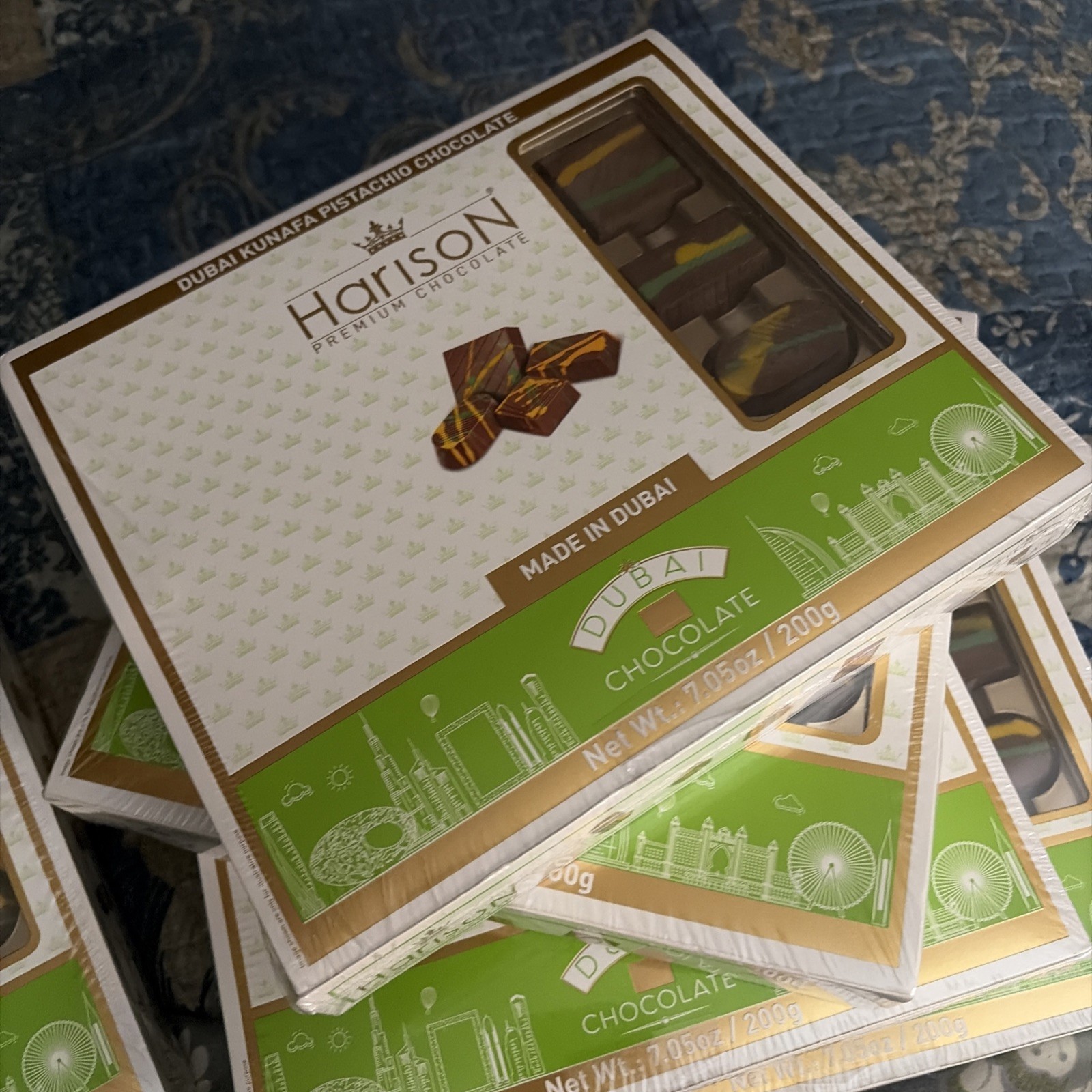 5x- Dubai Kunafa Pistachio Chocolate Made In Dubai 7.05 Oz x 5 ~ Dubai Chocolate