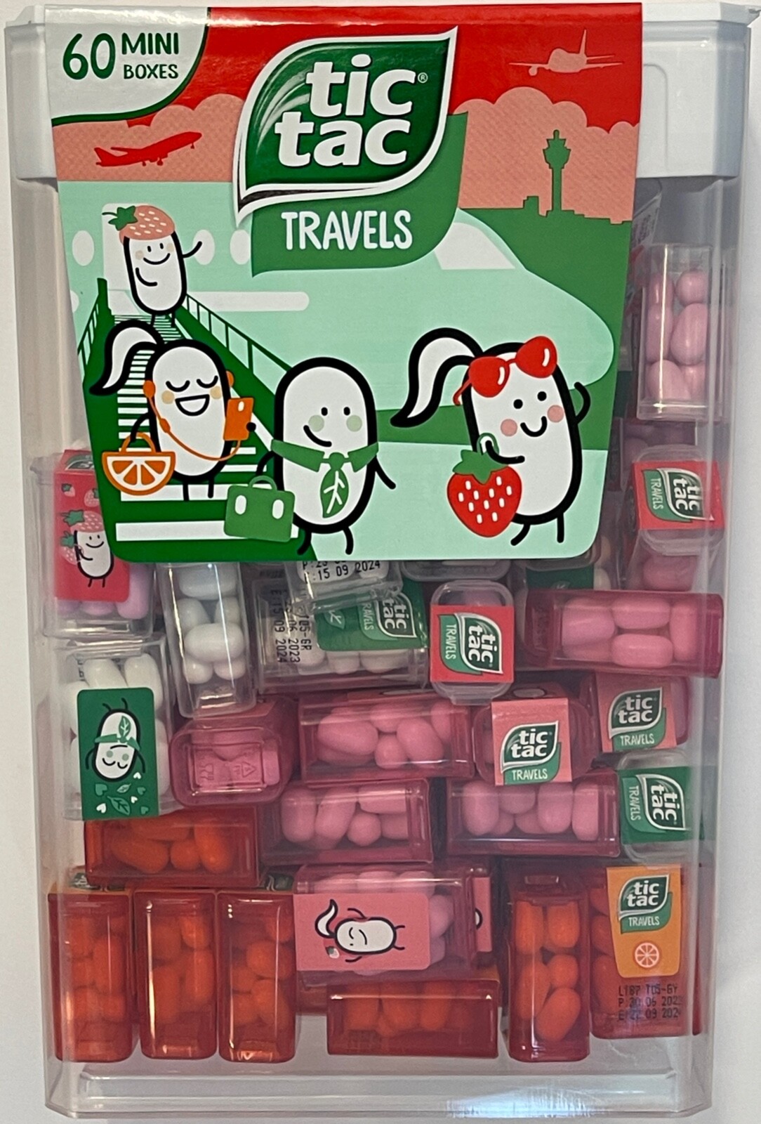 TIC TAC Box STRAWBERRY MIX with 60 Mini Boxes (each 3.9 GRAMS), SET of 4 BOXES