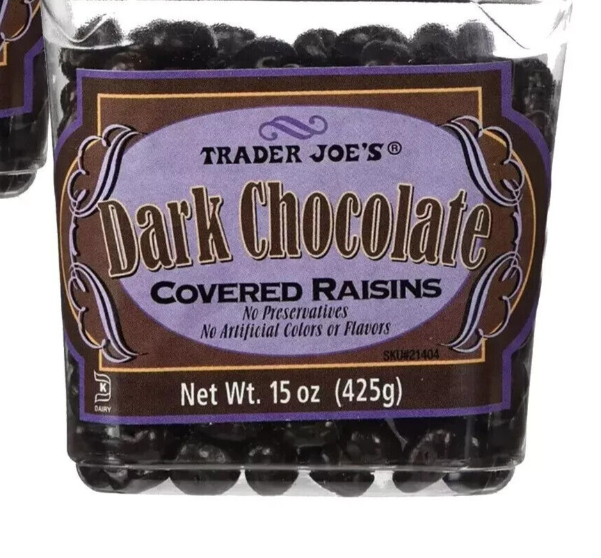Trader Joe’s Dark Chocolate Covered Raisins 15 oz NEW