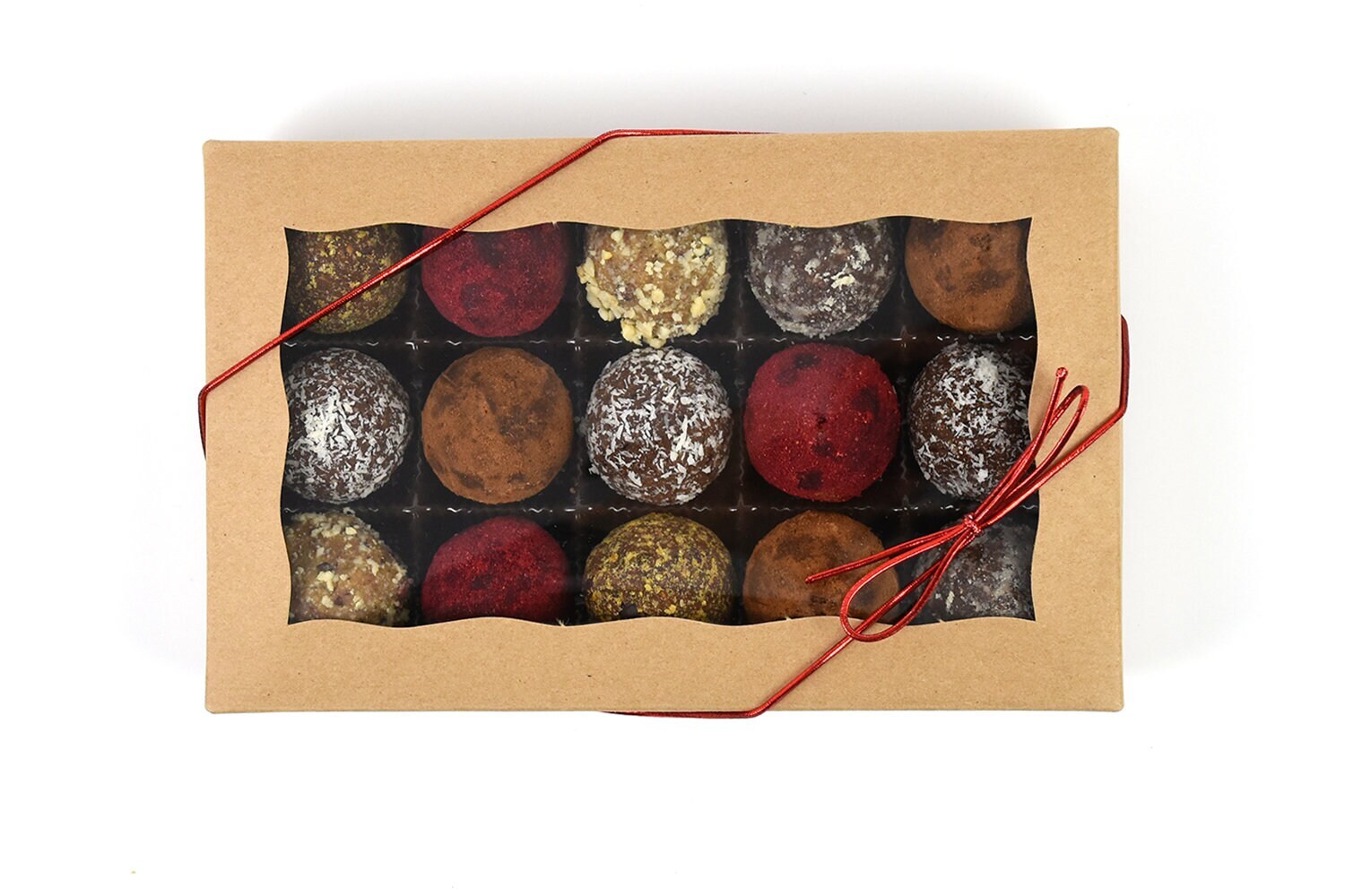 Organic Vegan Gift Box of Truffles/Bliss Balls: Gluten-free, Sugar-free,
