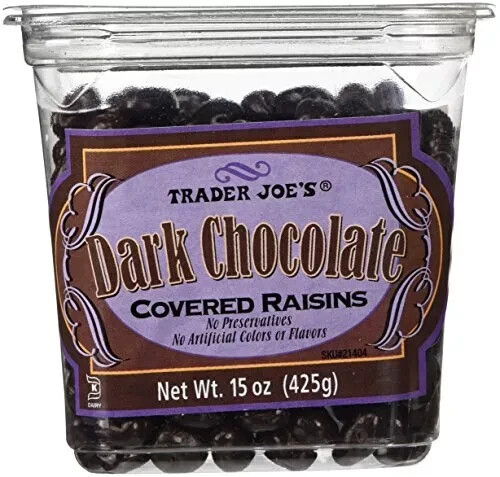Trader Joe’s Dark Chocolate Covered Raisins 15 oz NEW