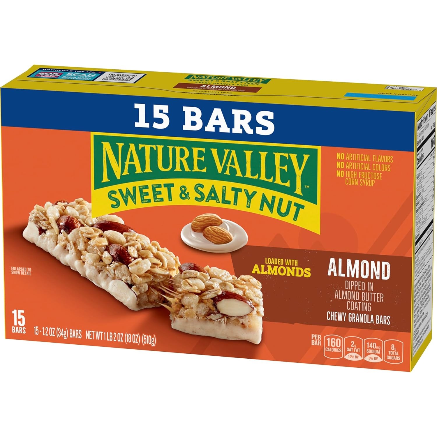 Nature Valley Sweet and Salty Nut Granola Bars, Dark 15 Count (Pack of 1)
