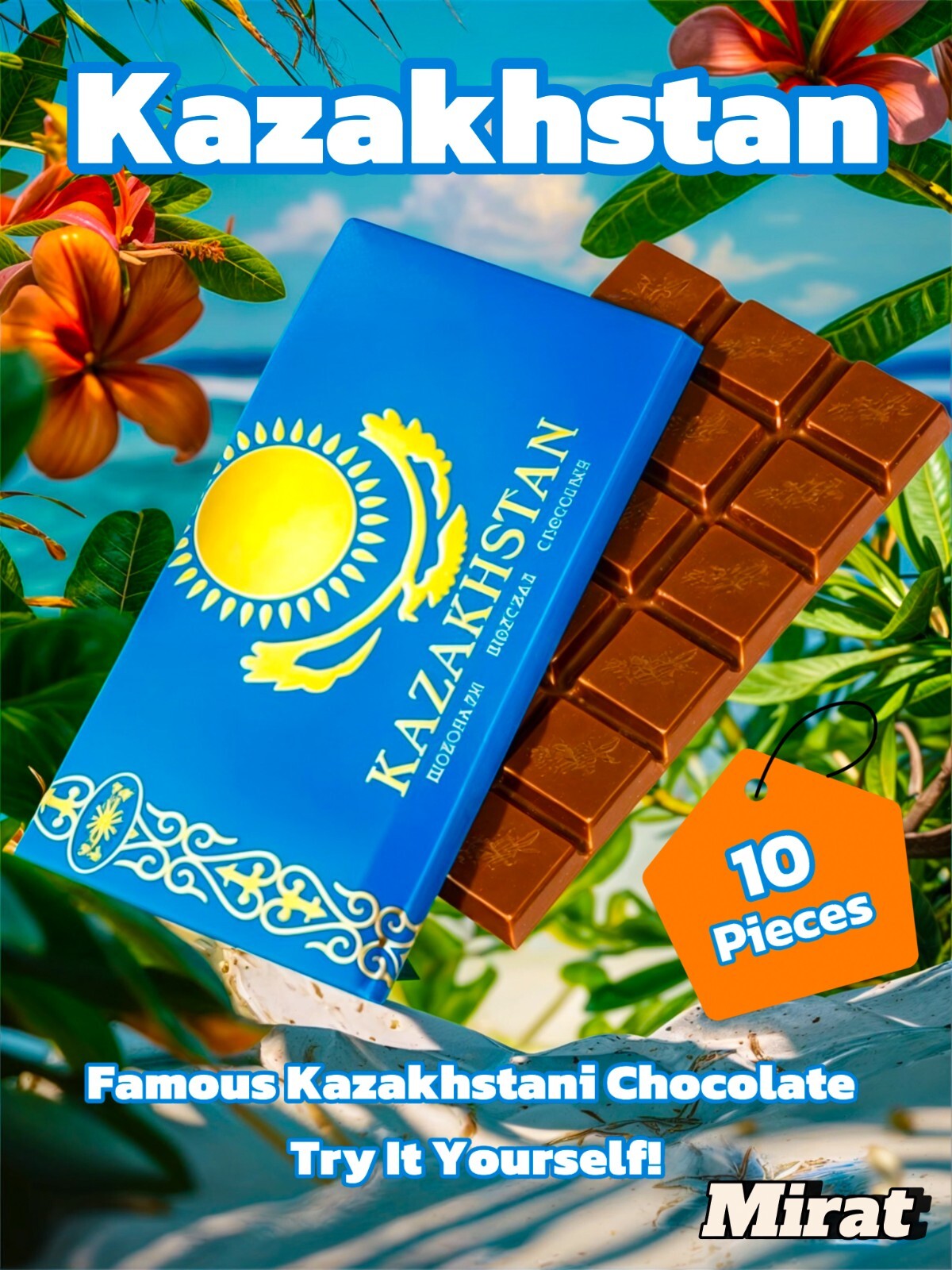 Kazakhstan: Famous Kazakhstani Chocolate! 10 Pieces (1000 grams) Original !