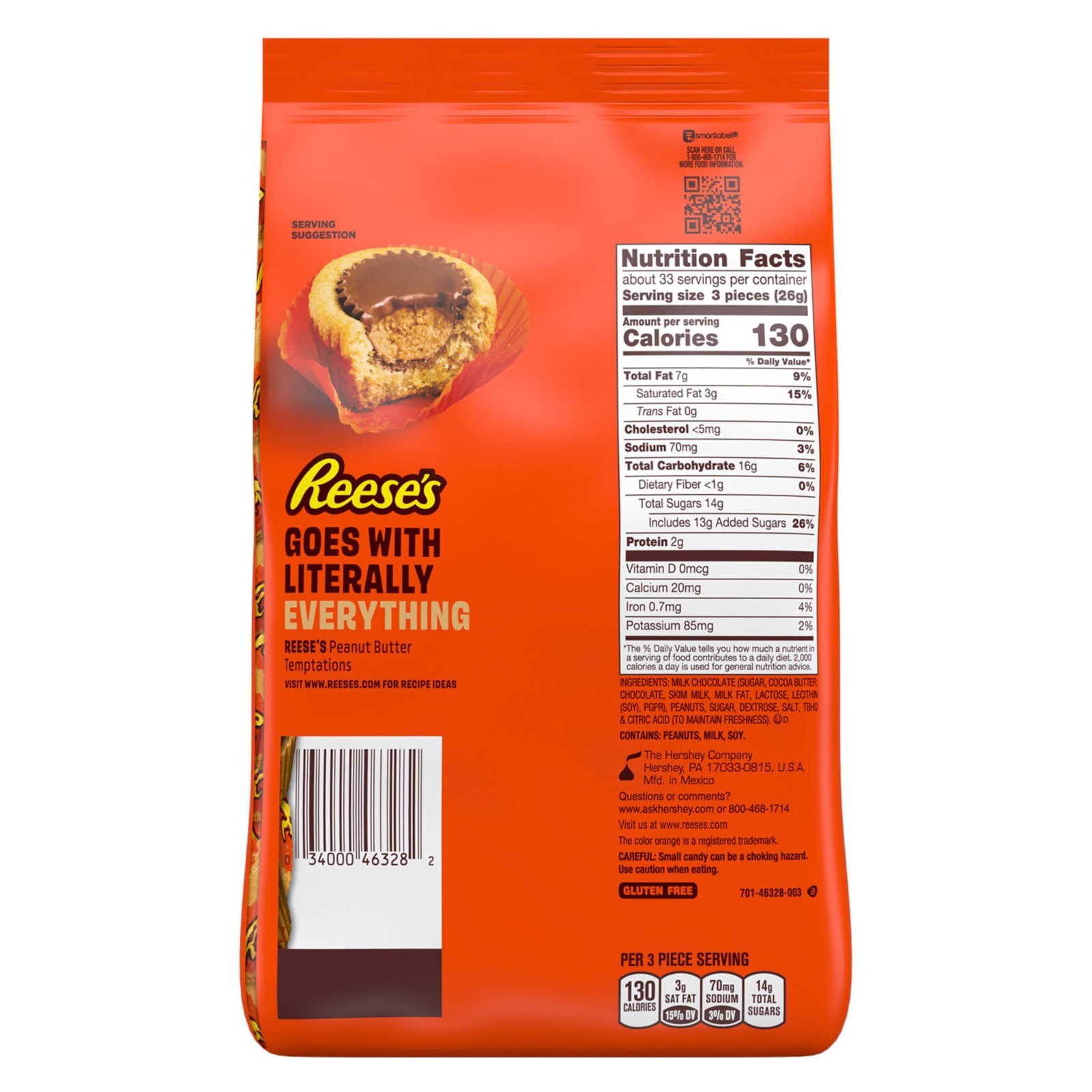 Milk Chocolate Peanut Butter Cups – Miniatures Candy Party Pack, 30 oz Treats