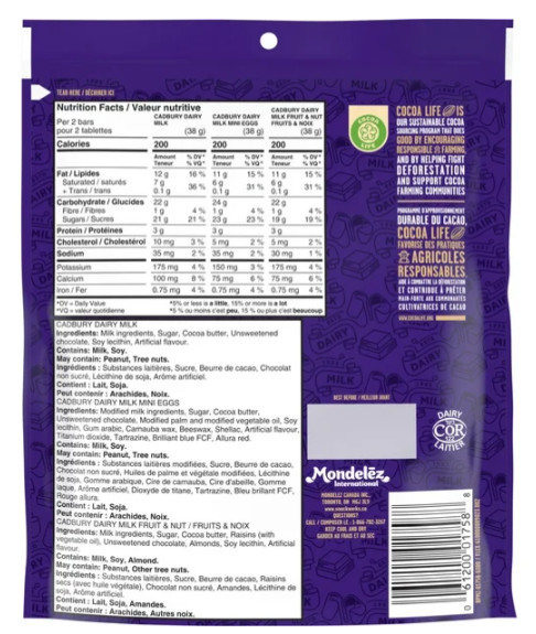 Cadbury Dairy Milk, Assorted Chocolate Mini Bars, 19pc 324g (2 Pack)