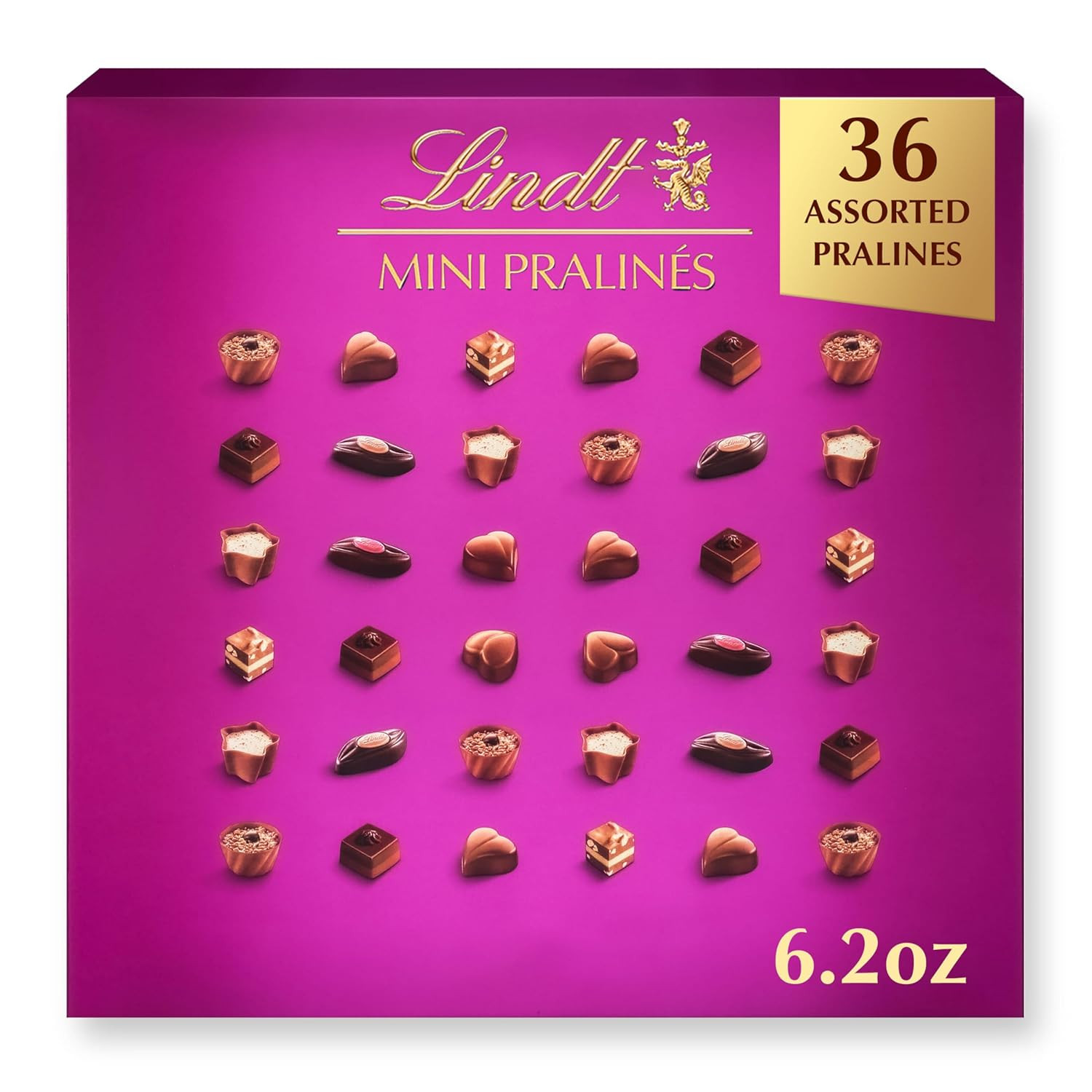 Assorted Mini Chocolate Pralines with Premium Filling, 36 Count Box
