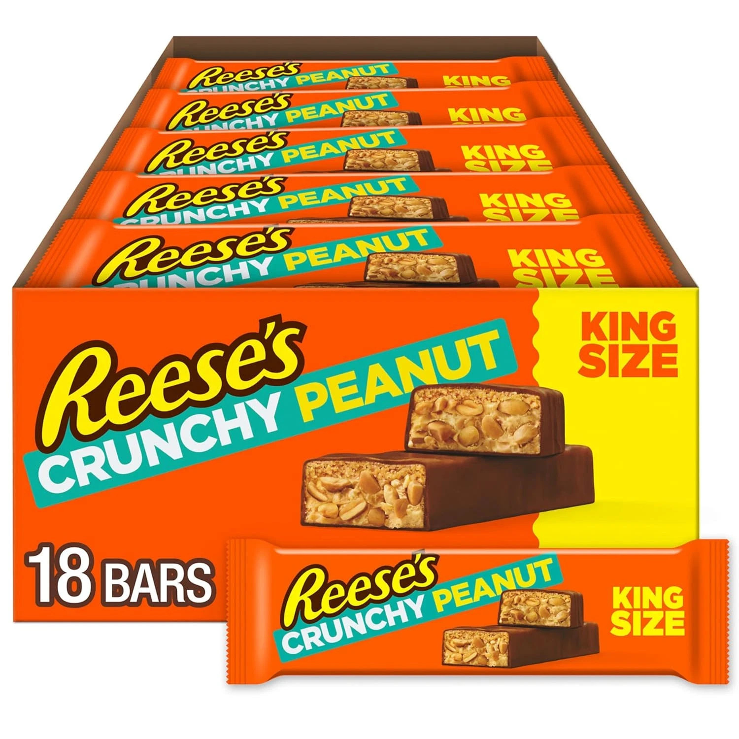 Reese’s Crunchy Peanut King Size, Bars, 3.2 Oz (18 Count) B/B 04/26