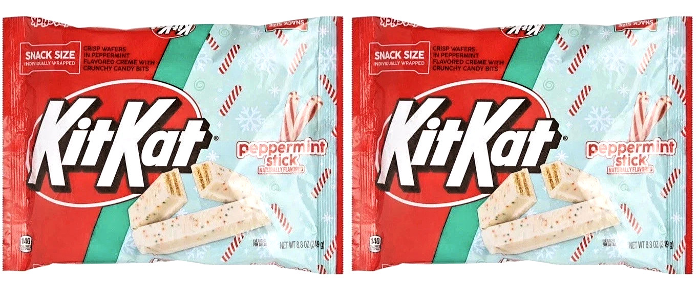 2 BAGS Limited Edition KIT KAT PEPPERMINT STICK BARS Creme Crisp Wafers 8.8oz EA