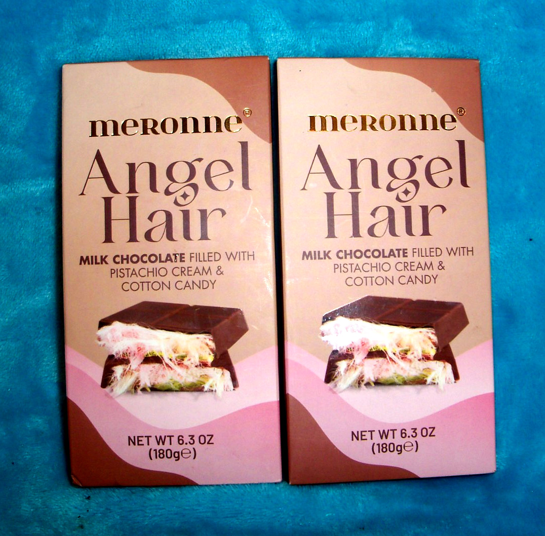 4 MERONNE Milk Chocolate Pistachio Cream & Angel Hair Cotton Candy-DUBAI STYLE