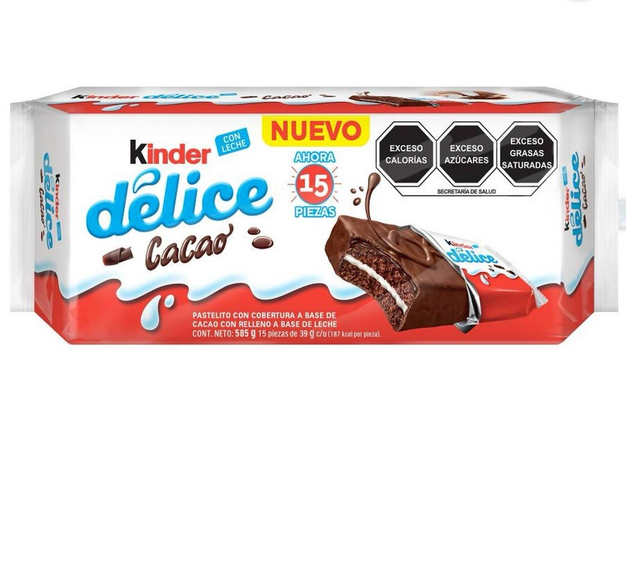 Kinder Delice cacao 15 Pieces 585g Chocolate Snack Cakes• imported Mexican