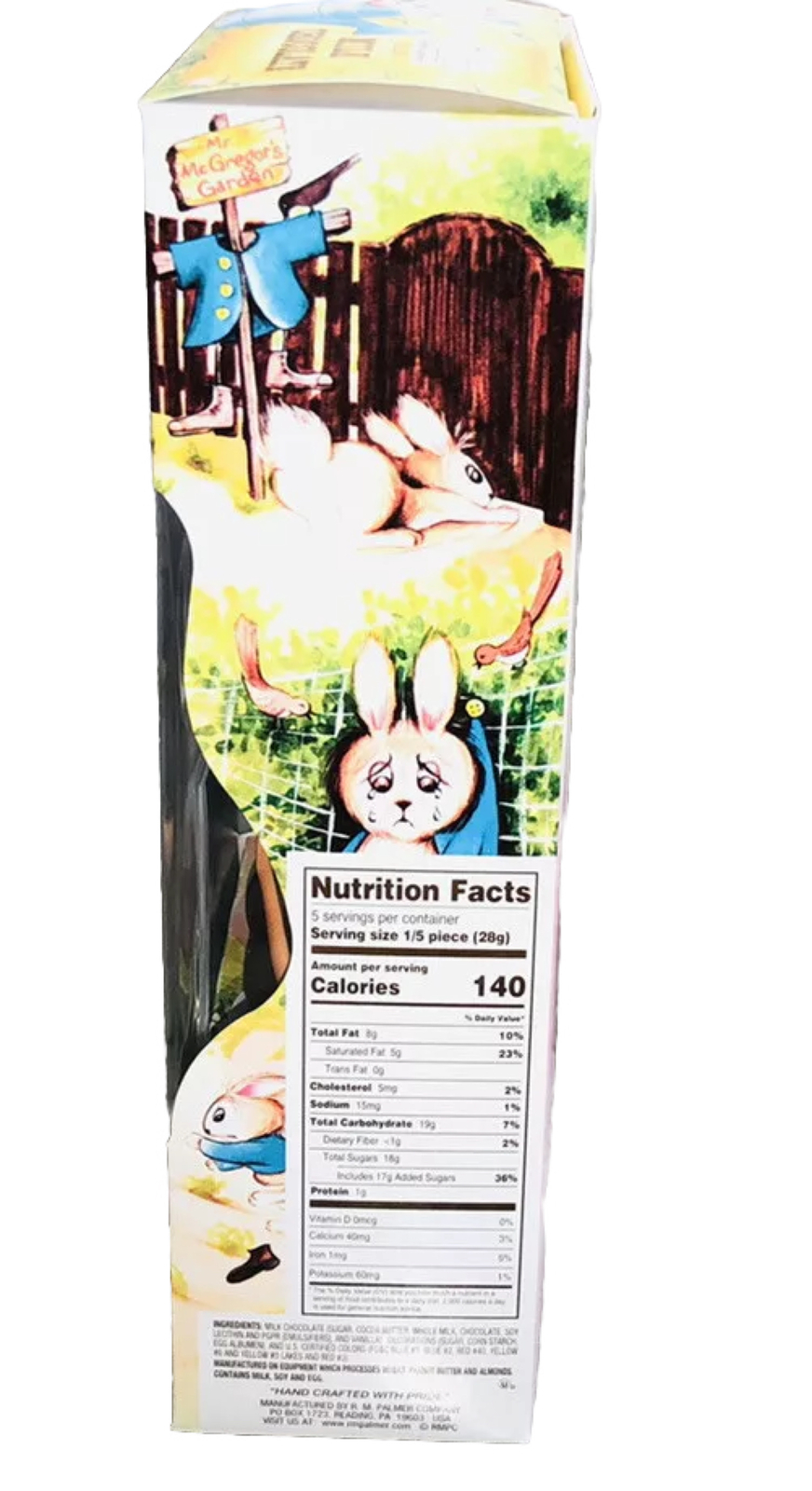 Happy Easter Palmer 8” Milk Chocolate Bunny W Peter Rabbit Story Book-NEW