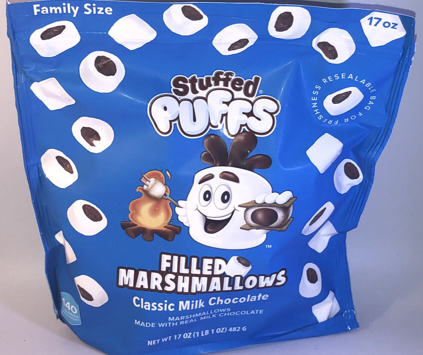 SHIP N 24 HOUR-Stuffed Puffs Filled Marshmallows Classic Milk Chocolate 17 Ounce