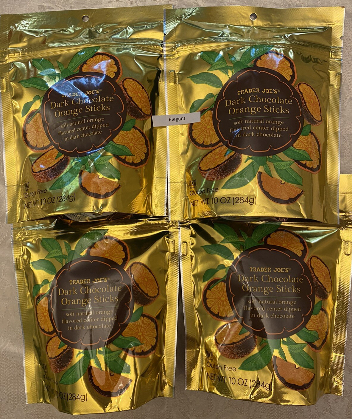 4 Bags Trader Joe’s Dark Chocolate Orange Sticks 10 oz Each Pack Total 40 oz