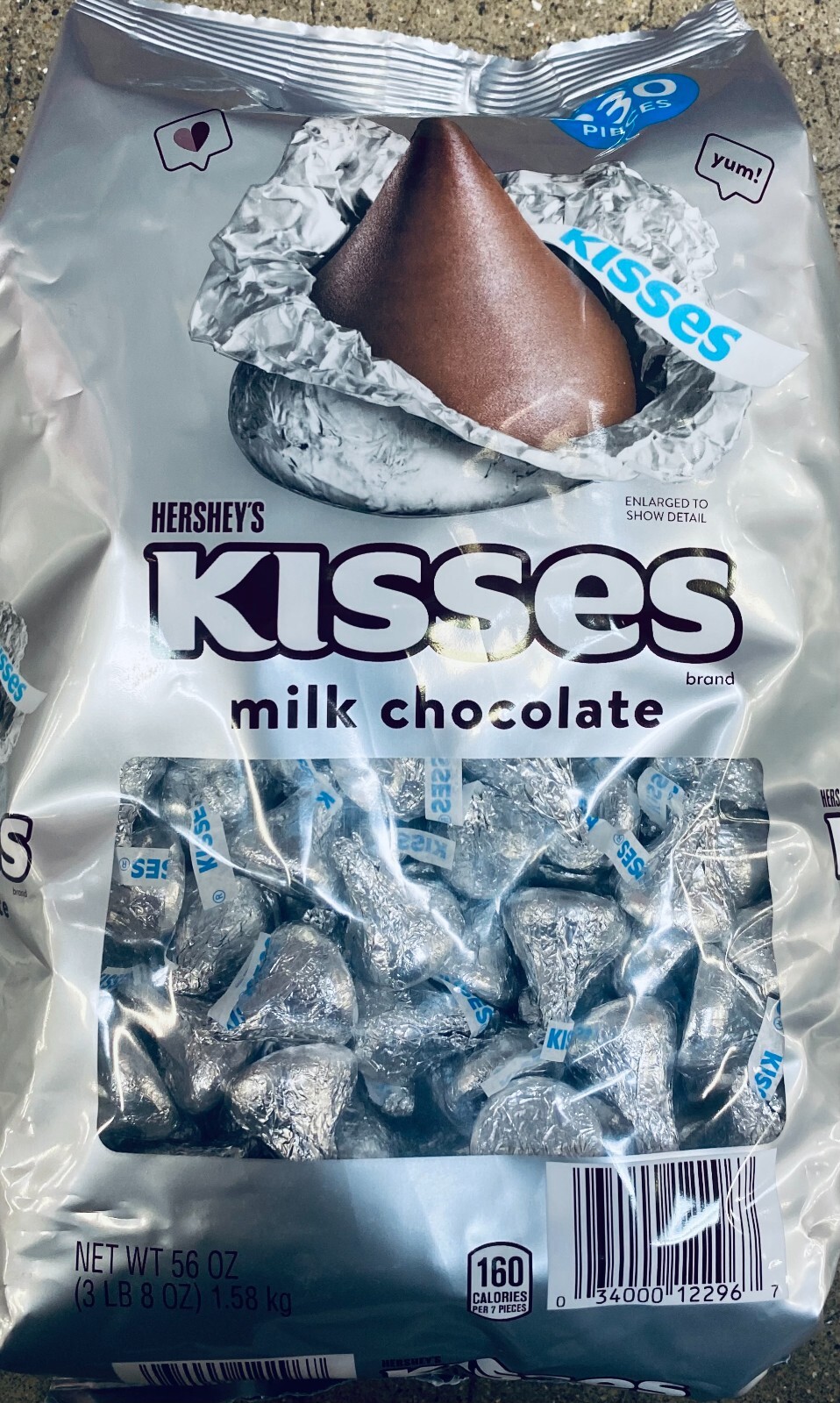 Hershey’s Kisses Milk Chocolate 56 Oz Ounce Candy Bulk Bag Candies 330 Pieces
